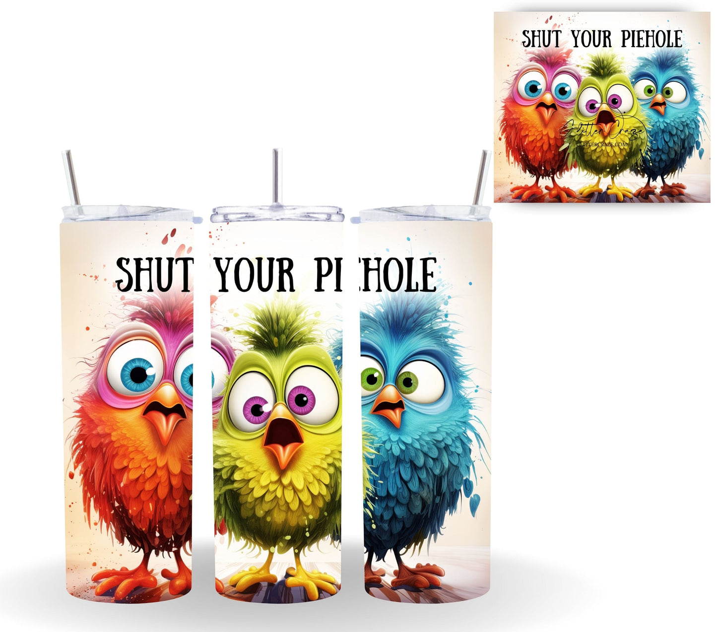 Crazy Birds - Adhesive Vinyl Wrap - 18 Designs