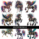 Skeleton Unicorns - UV DTF Decal sheet 2 variants