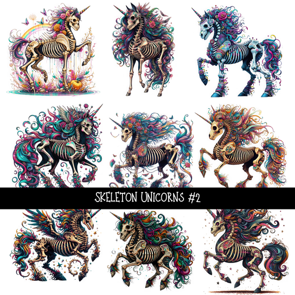 Skeleton Unicorns - UV DTF Decal sheet 2 variants