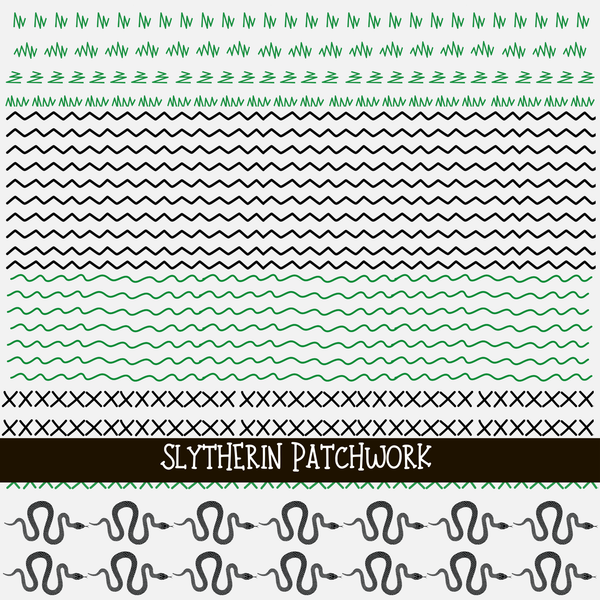 Slytherin Doodle Patchwork Set