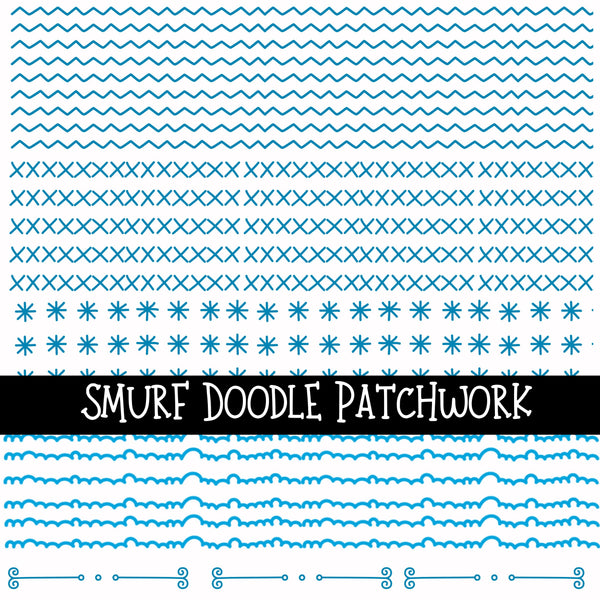 Smurf Doodle Patchwork Set