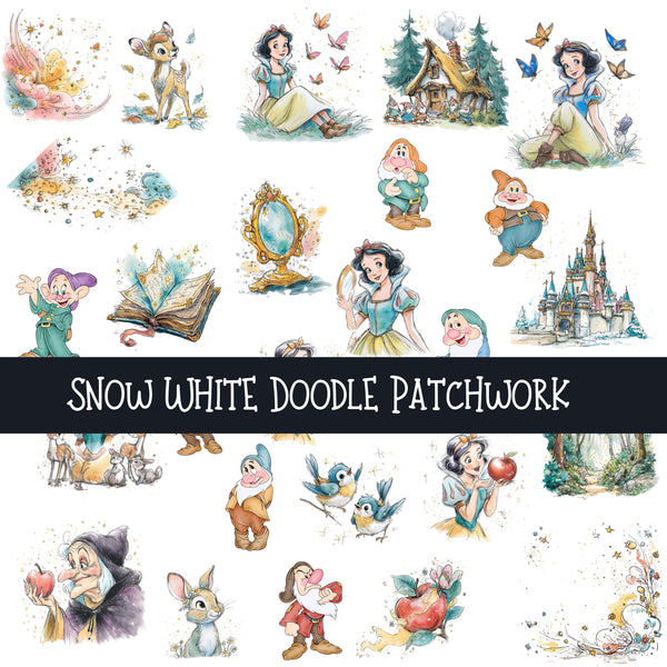 Snow White Doodle Patchwork Set