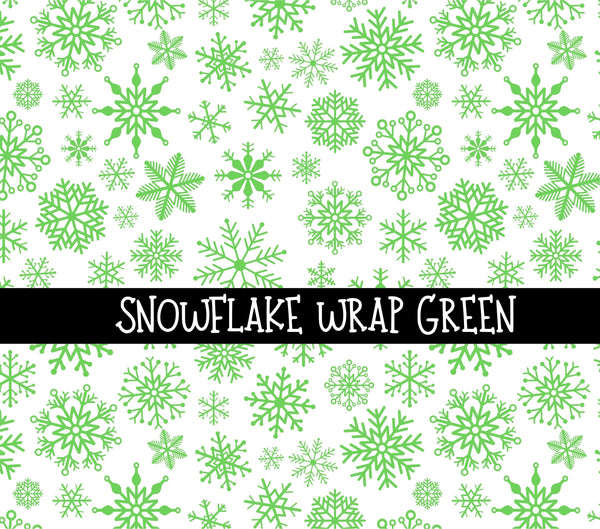 Snowflake green UV DTF  tumbler wraps