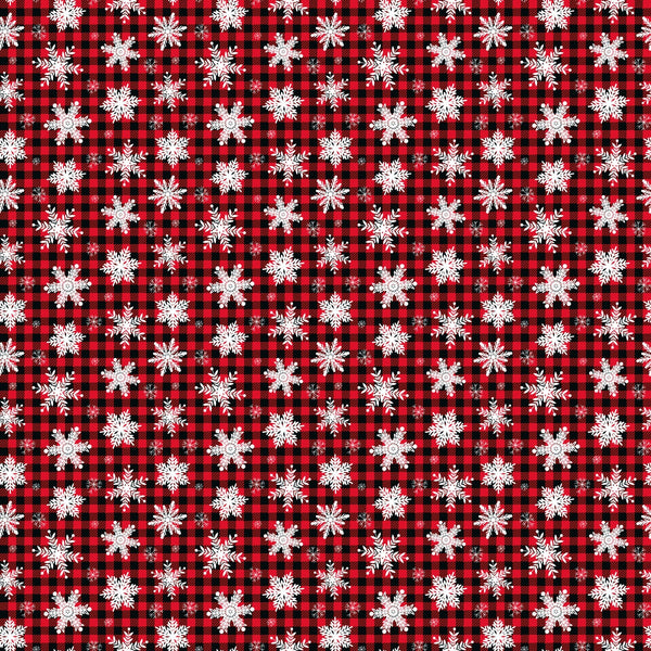 Snowflakes On Plaid - Adhesive Vinyl Sheets
