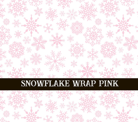 Snowflake pink UV DTF  tumbler wraps