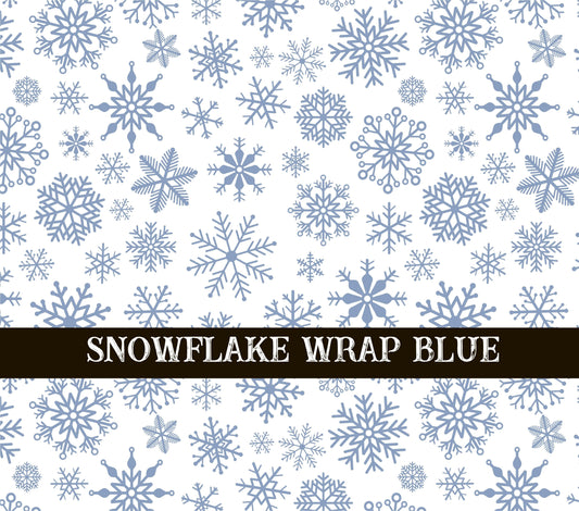 Snowflake blue UV DTF  tumbler wraps