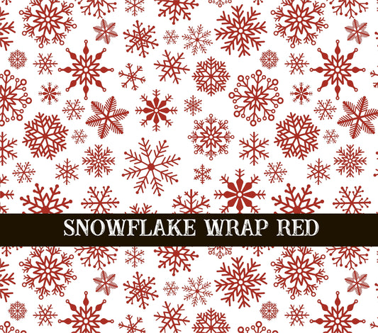Snowflake red UV DTF  tumbler wraps