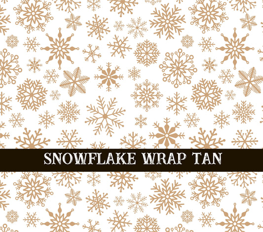 Snowflake tan UV DTF  tumbler wraps