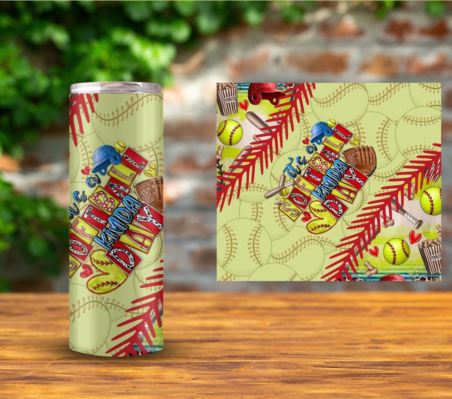 Vintage Softball Mama - Adhesive Vinyl Wrap - 12 Design Options