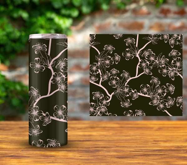 Cherry Blossom - UV DTF Tumbler wrap Transparent- 3 Designs