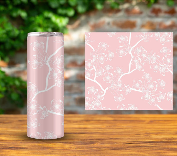 Cherry Blossom - UV DTF Tumbler wrap Transparent- 3 Designs
