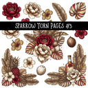 Sparrow Torn Pages UV DTF Decal sheets 5 Designs available