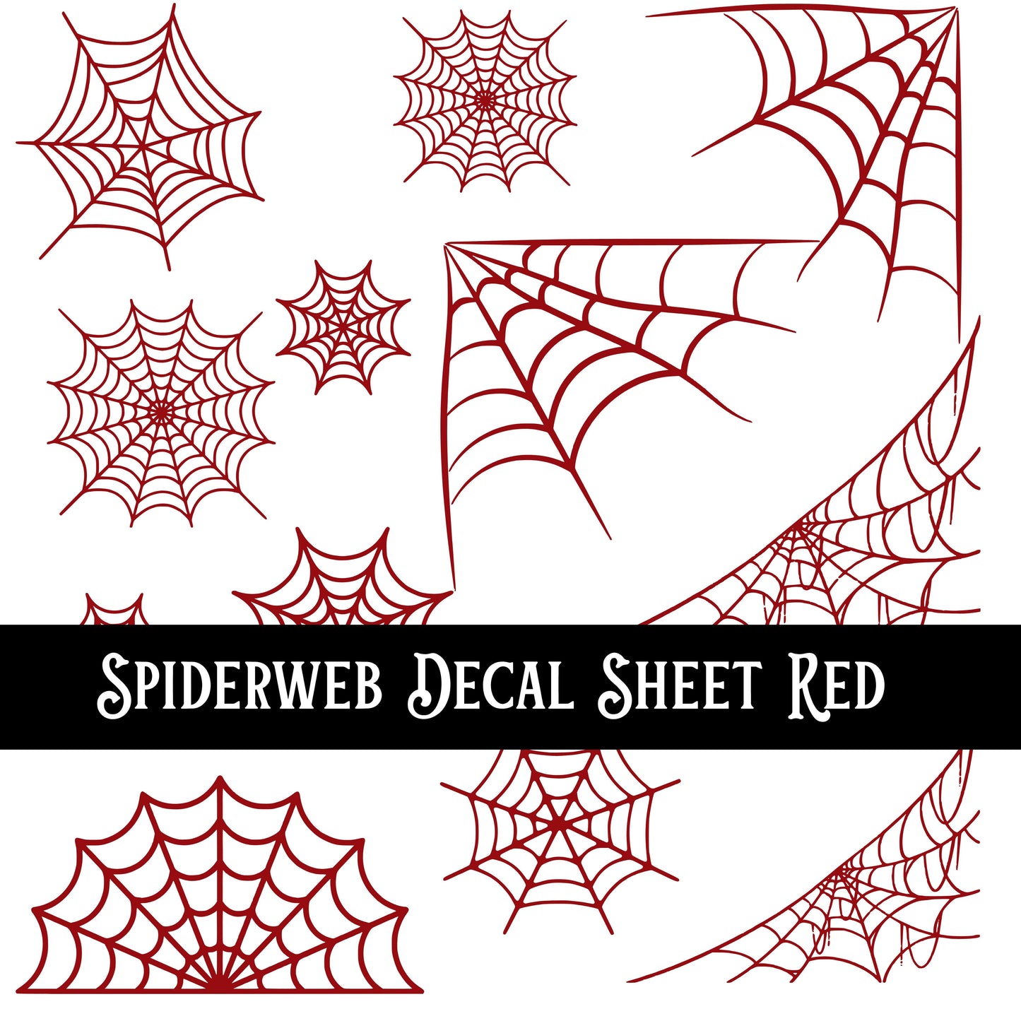 Spiderweb Decal sheets- 10 Color Options