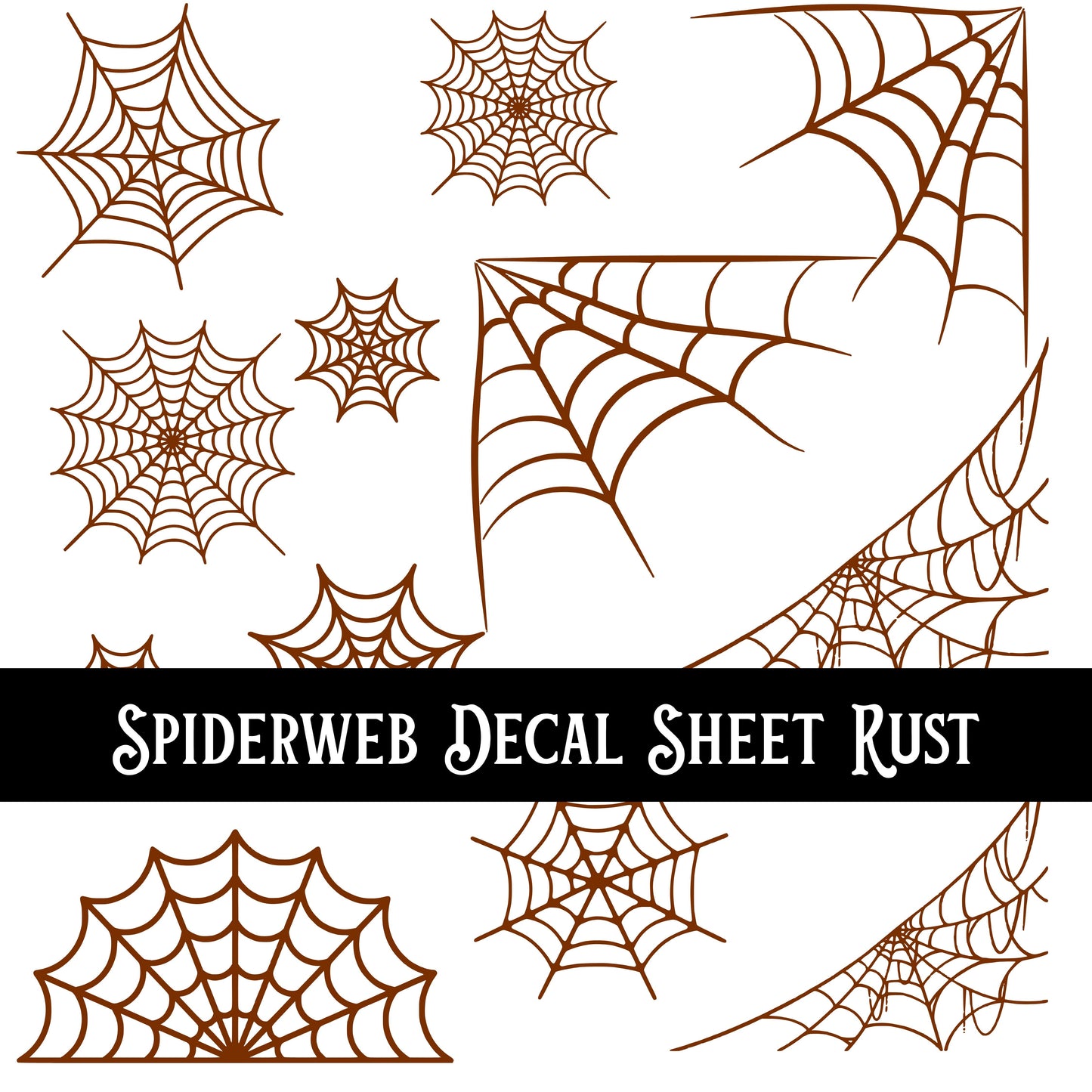 Spiderweb Decal sheets- 10 Color Options