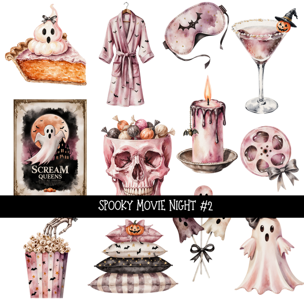 Spooky Movie Night  - UV DTF Decal sheet 3 variants