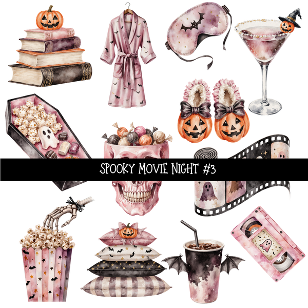 Spooky Movie Night  - UV DTF Decal sheet 3 variants