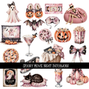 Spooky Movie Night Doodle Patchwork Set