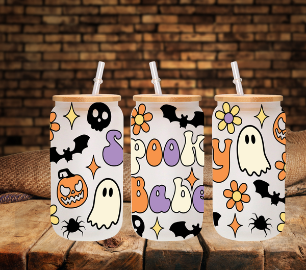 Spooky Babe - UV DTF 16oz Libbey wrap