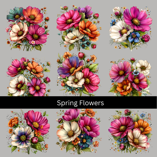 Spring Flowers UV DTF Decal sheets