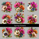 Spring Flowers UV DTF Decal sheets
