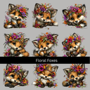 Floral Foxes UV DTF Decal sheets