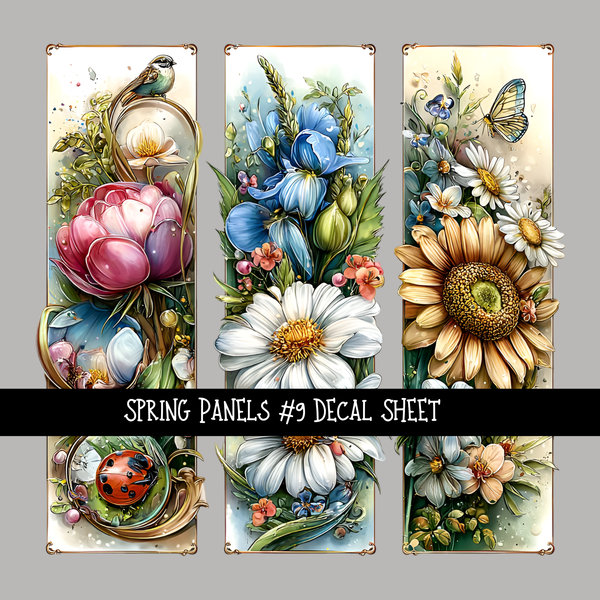 Spring panels - UV DTF Decal sheets 12 Designs to choose from
