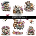 Springtime Capybaras - UV DTF Decal sheets