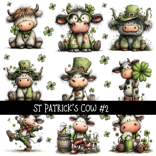 St Patrick's Day Cows- UV DTF Decal sheets