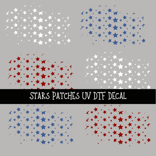 Stars Patches UV DTF Decal sheets