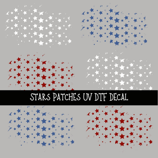 Stars Patches UV DTF Decal sheets