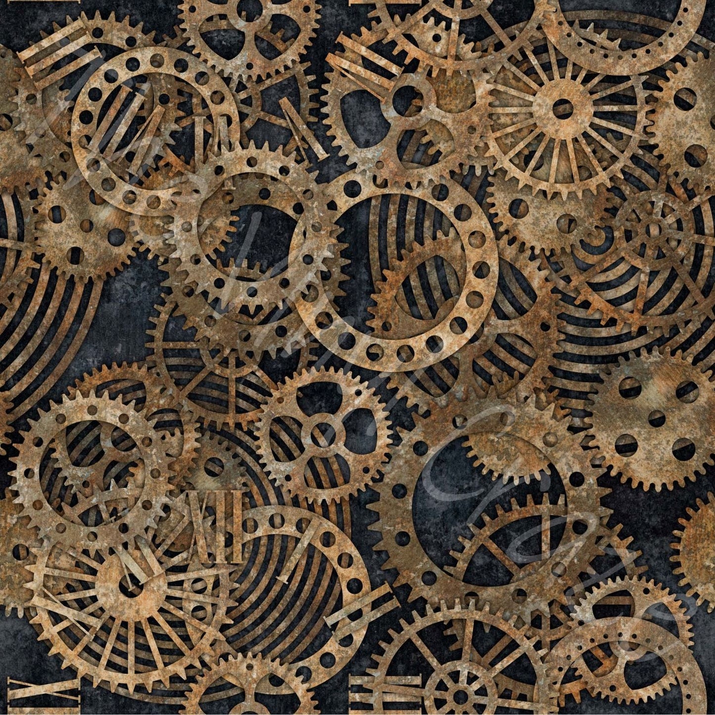 Steampunk Cool - Adhesive Vinyl 12x12 Sheets- 5 Design Options