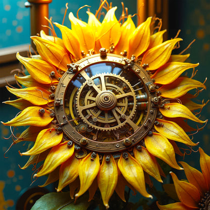 Steampunk Mechanical Sunflowers - Adhesive Vinyl Wraps