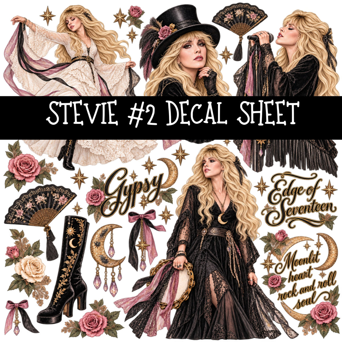 Stevie UV DTF Decal sheets 9 Designs available