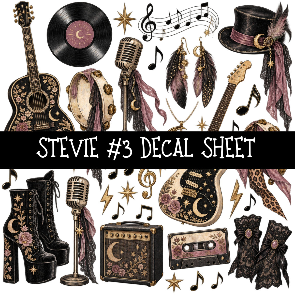 Stevie UV DTF Decal sheets 9 Designs available