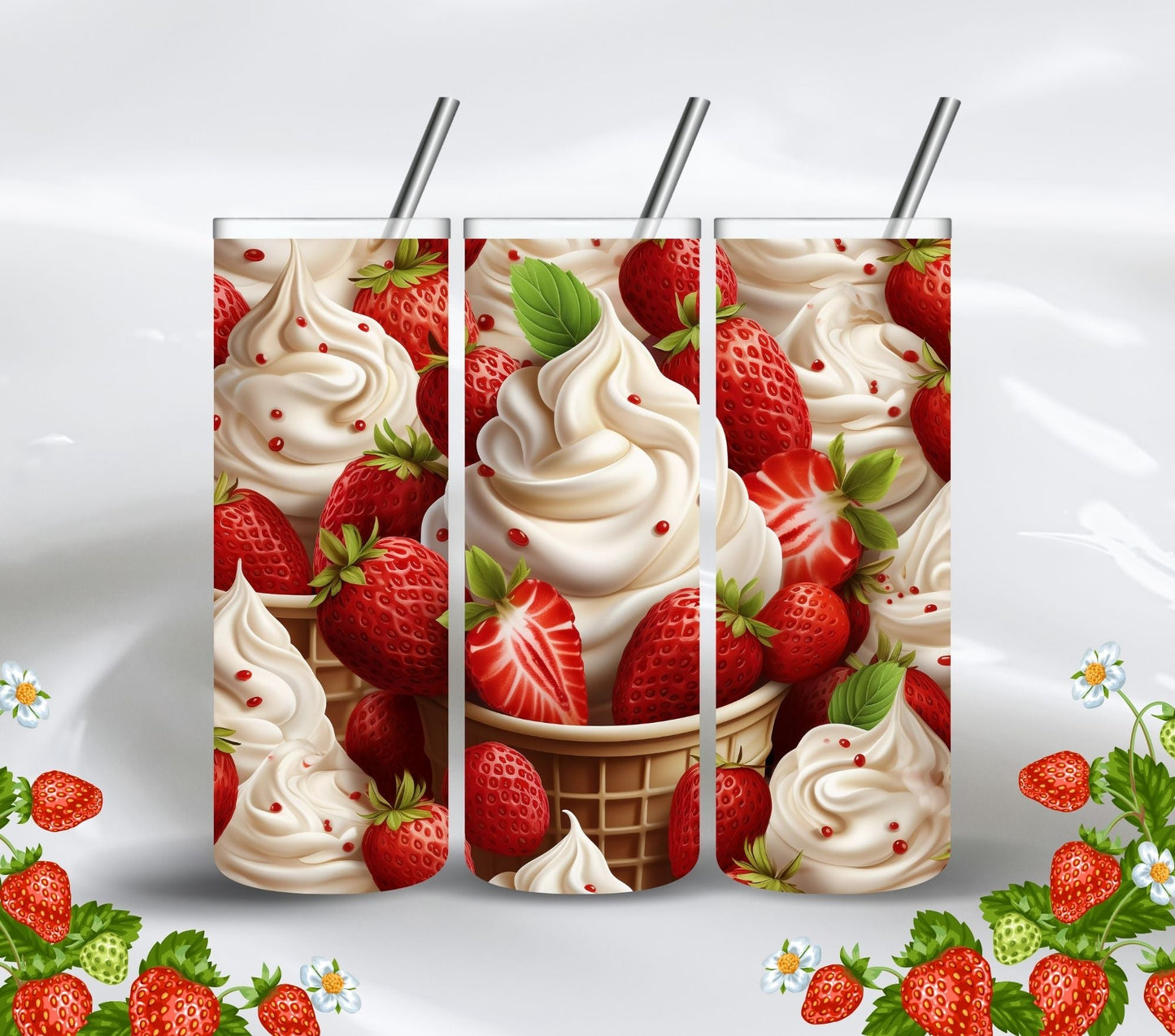 Strawberry Ice Cream - Adhesive Vinyl Wrap