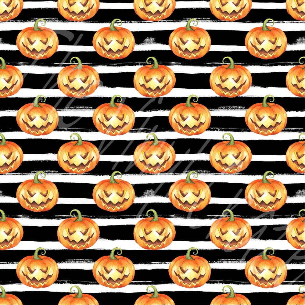 Striped Jack-o-Lanterns - Adhesive Vinyl 12x12 Sheet