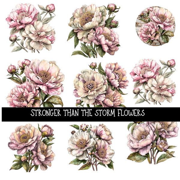 Stronger than the Storm Torn pages and Flowers UV DTF Decal sheets