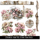 Stronger than the Storm Torn pages and Flowers UV DTF Decal sheets