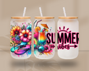 Summer Vibes Floral - UV DTF 16oz Libbey wrap