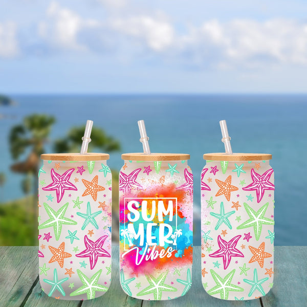 Summer Vibes - UV DTF 16oz Libbey wrap