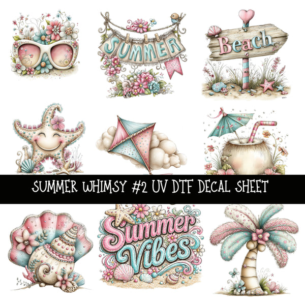 Summer Whimsy UV DTF Decal sheets 4 Design Options