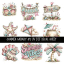 Summer Whimsy UV DTF Decal sheets 4 Design Options