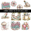 Summer Whimsy UV DTF Decal sheets 4 Design Options