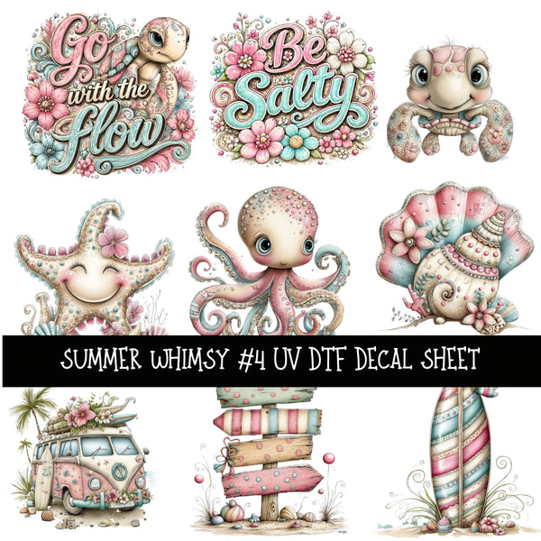 Summer Whimsy UV DTF Decal sheets 4 Design Options