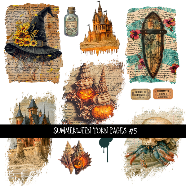Summerween Torn Pages - UV DTF Decal sheet