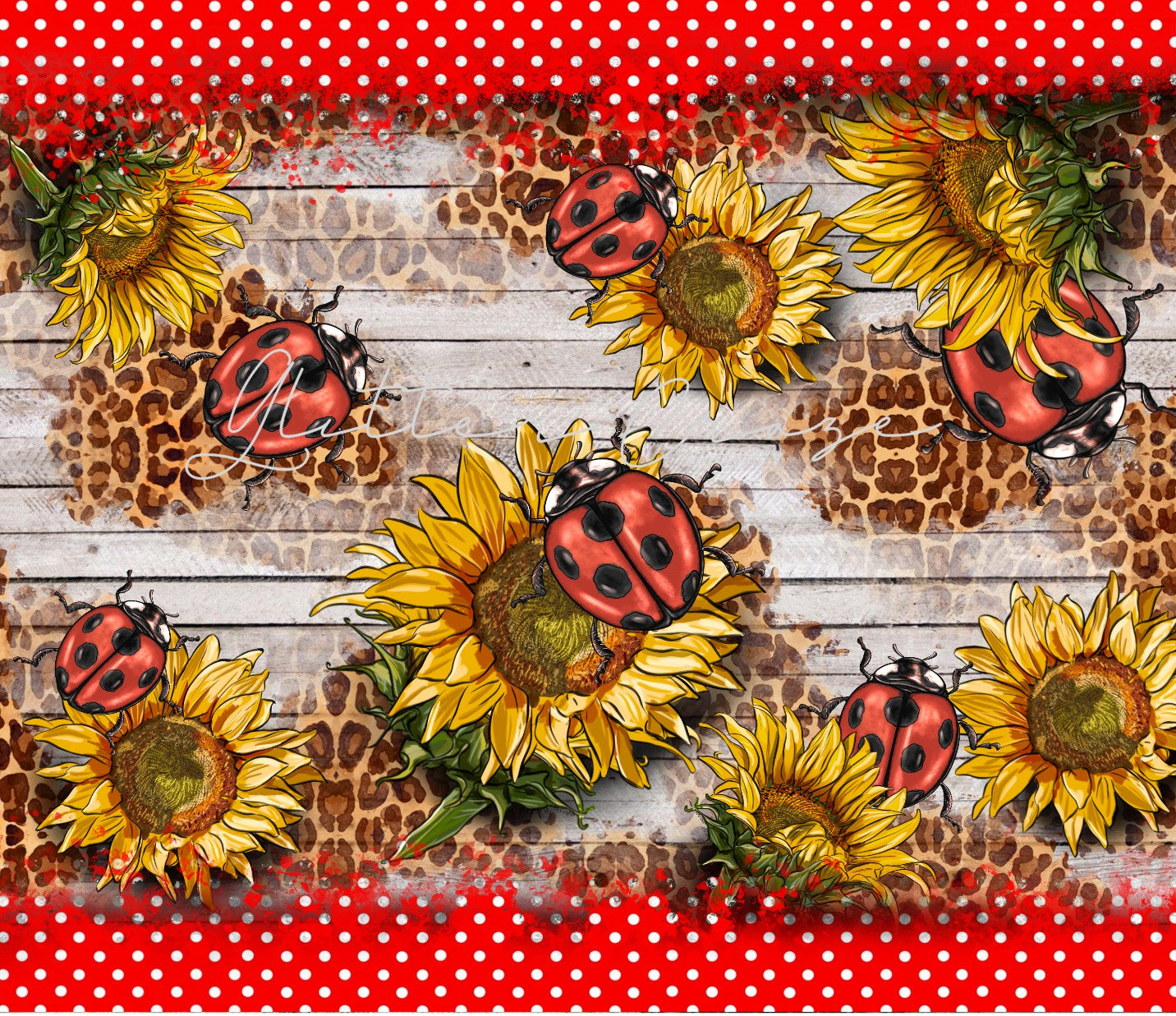 Sunflower Ladybug - Adhesive Vinyl Wrap