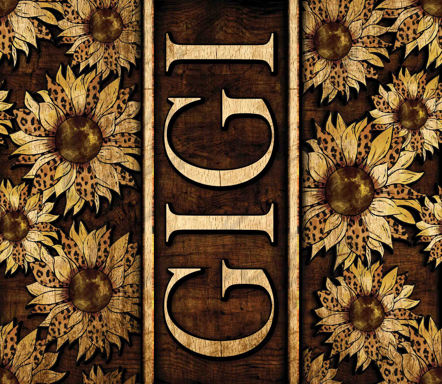 Sunflower Wood With Mom or Gigi - Adhesive Vinyl Wrap