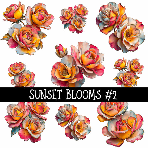 Sunset Blooms Collection UV Decal sheets 3 to choose from