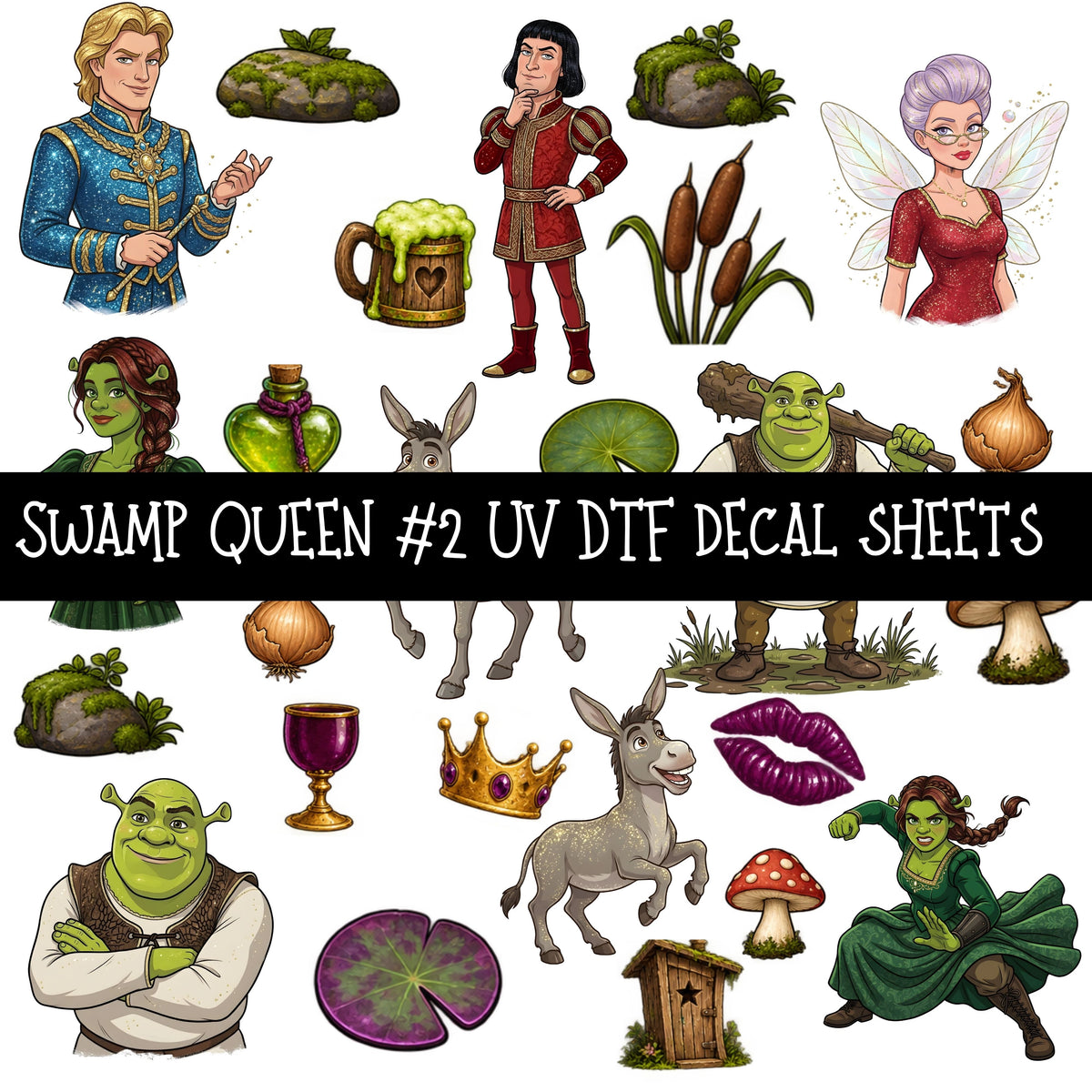 Swamp Queen UV DTF Decal sheets 10 Designs available