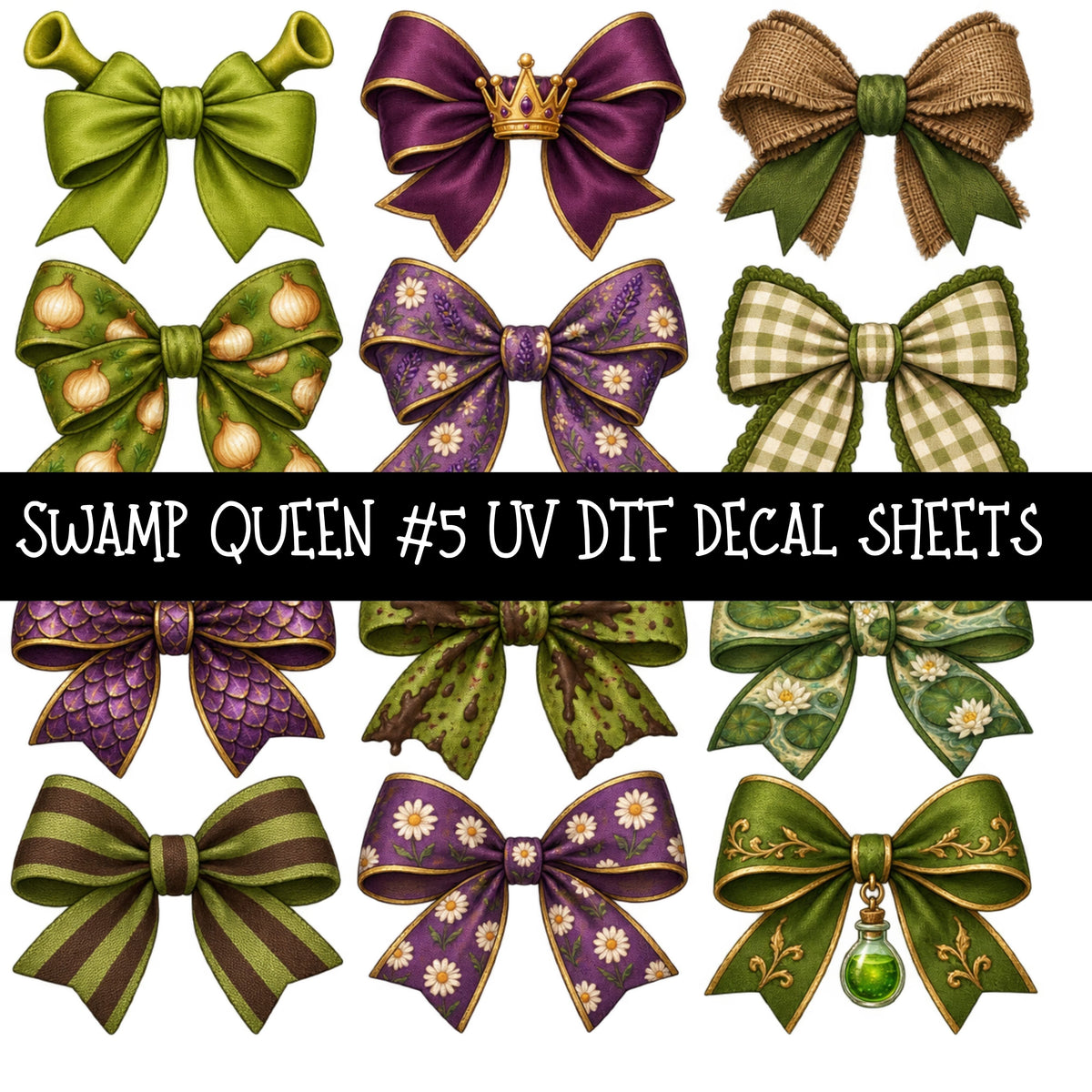Swamp Queen UV DTF Decal sheets 10 Designs available